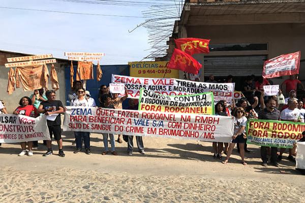 Protesto contra o Rodoanel no bairro Nascentes Imperiais