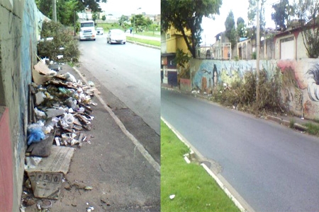 Moradores reclamam do lixo jogado nos passeios públicos