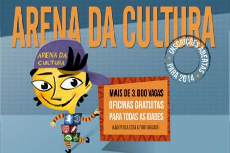 Arena da Cultura oferece 3 mil vagas para oficinas gratuitas