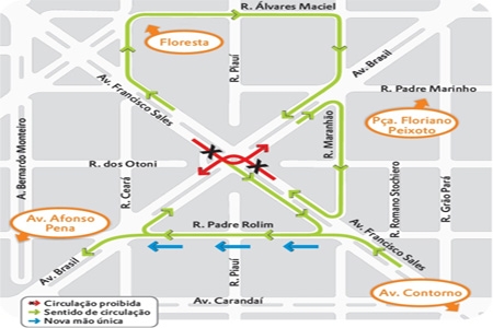 Praça Lucas Machado em BH já possui alterações de circulação