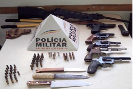 Operação da PM termina com sete armas apreendidas em Contagem