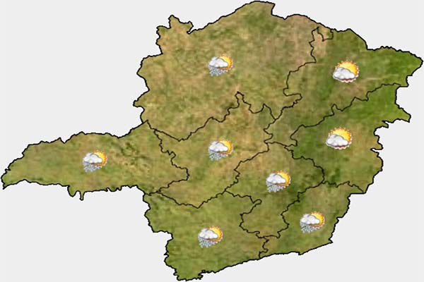Contagem tem previsão de chuvas típicas de verão