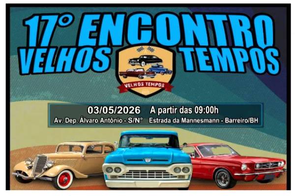 Carros antigos tomam conta do Barreiro no 17º Encontro Velhos Tempos