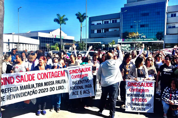 Servidores da saúde de Contagem mantêm paralisação de 48 horas