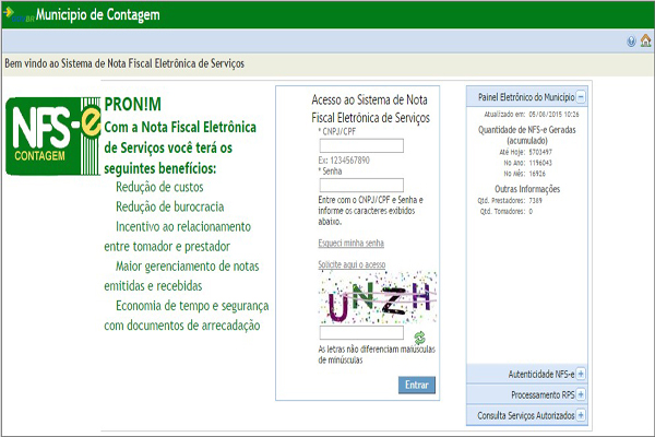 Site da Prefeitura de Contagem volta a funcionar
