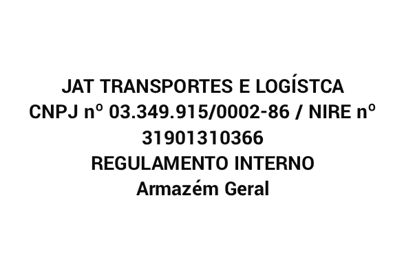 JAT Transportes e Logística S.A (filial), regulamento interno