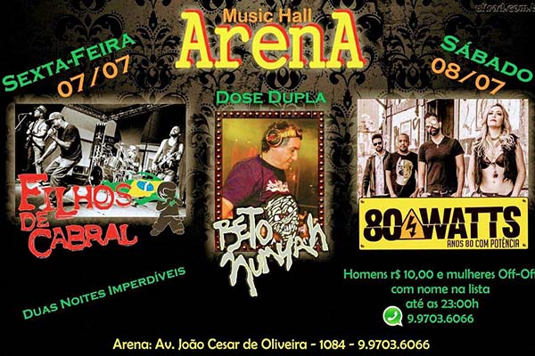 Bandas contagenses se apresentam na Arena Music Hall