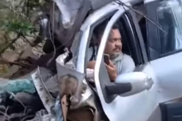 Acidente grave na MG-155 deixa motorista preso às ferragens 