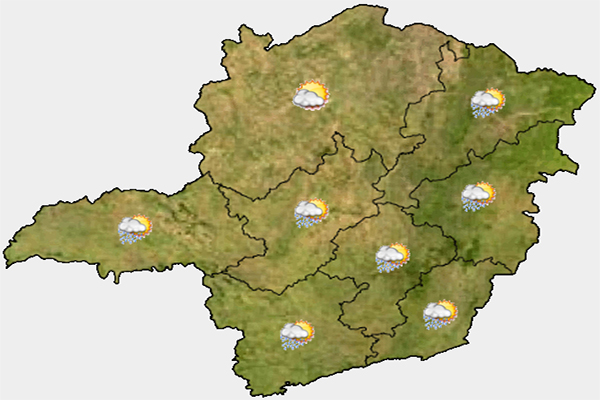 Semana começa com pancadas de chuva em Minas Gerais