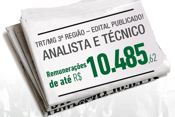 Concurso do TRT/MG da 3ª Região, edital publicado