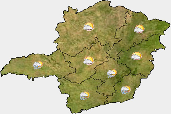 Fim de semana deve ter chuva em boa parte de Minas