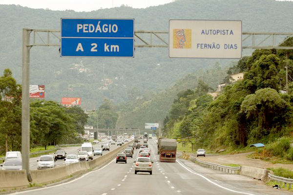 Tarifas de pedágio ficarão mais caras na rodovia Fernão Dias