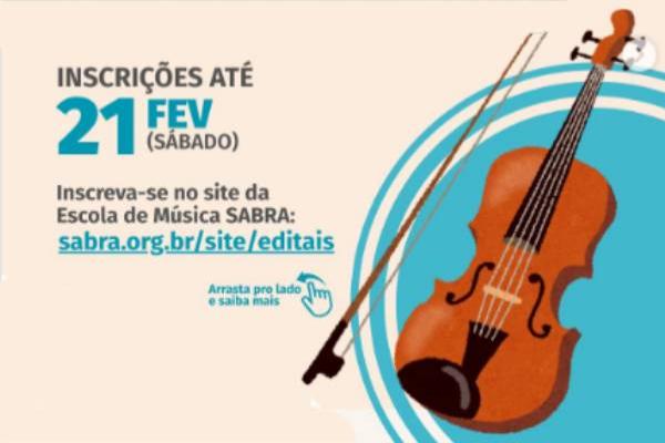 Contagem oferece vagas gratuitas para cursos de música, inscrições abertas