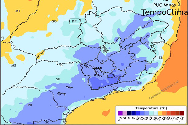 Frio aumenta em grande parte de Minas Gerais