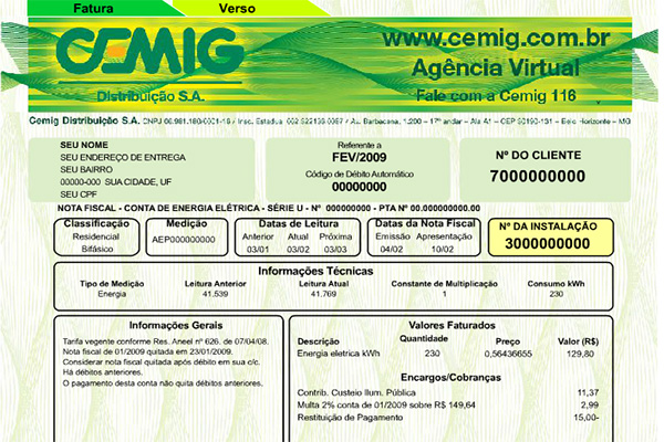Conta de energia fica mais cara em Minas