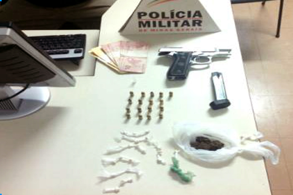 PM apreende arma e drogas em Nova Contagem 
