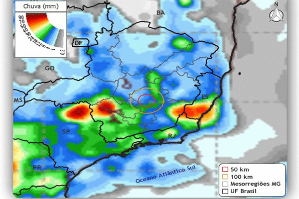 Áreas de instabilidade trazem chuva para Minas, nos próximos dias