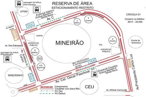 Confira o serviço especial de transporte para o jogo desta quarta-feira