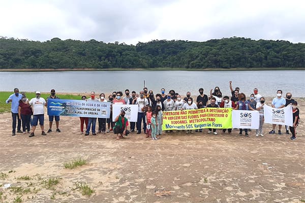 Ambientalistas da grande BH protestam contra o Rodoanel na represa Vargem das Flores