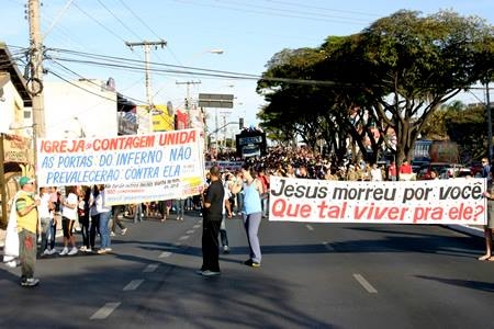 Contagenses receberam Marcha para Jesus no último sábado