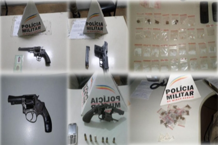 PM apreende armas e entorpecentes em Contagem