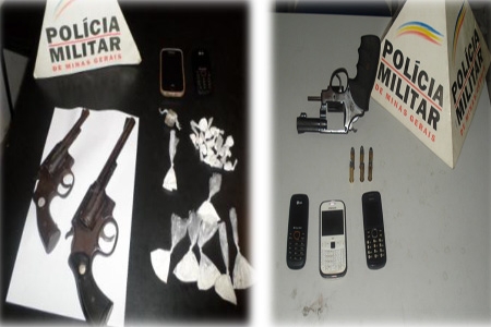 Apreensão de armas e entorpecentes em Contagem